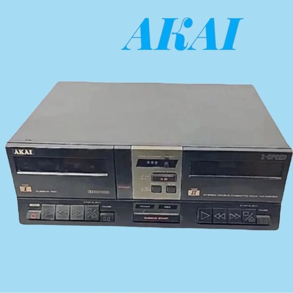 AKAI HX-M313W 2-Speed Double Cassette Player – Auto Reverse – Used